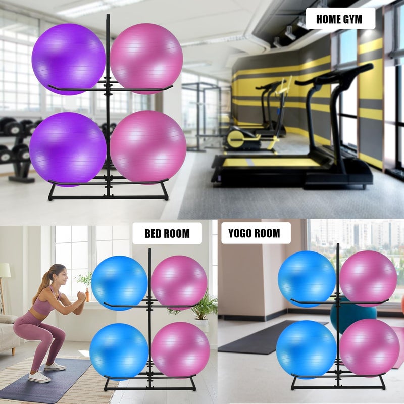 MANNIFEN Exercise Ball Holder,Stability Ball Rack, Exercise Ball and Balance Ball Storage Racks Suitable for Yoga Ball Stability Ball Yoga Mats Home and Commercial Gym ﻿ - Image 3